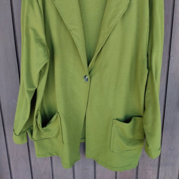 🌎Olive French Terry Boyfriend Blazer - Picture 5 of 9